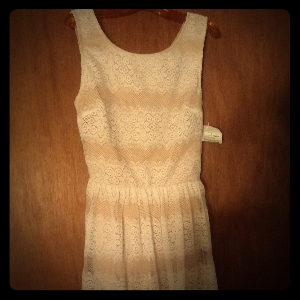 White tea length dress
